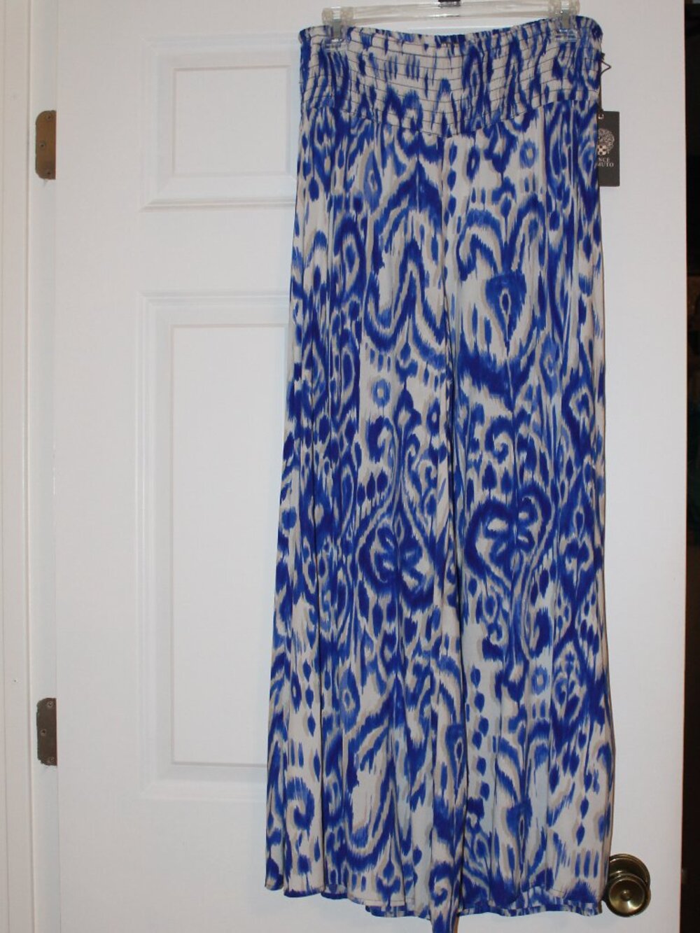 Vince Camuto Wide Leg pants in ikat design Royal Azure Brand New with tags